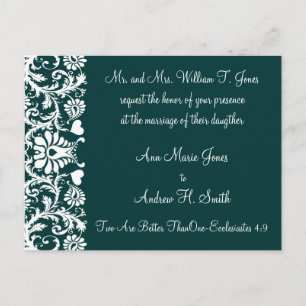 Christian Faire-part de mariage Deep Turquoise