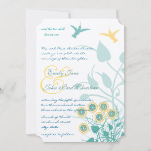 Christian Faire-part de mariage Humming Oiseaux Fl