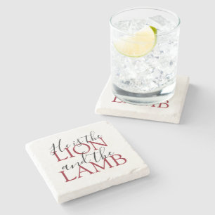 Christian Faith He is The Lion and The Lamb Steinuntersetzer