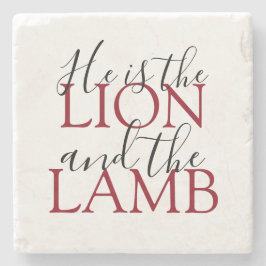 Christian Faith He is The Lion and The Lamb Steinuntersetzer