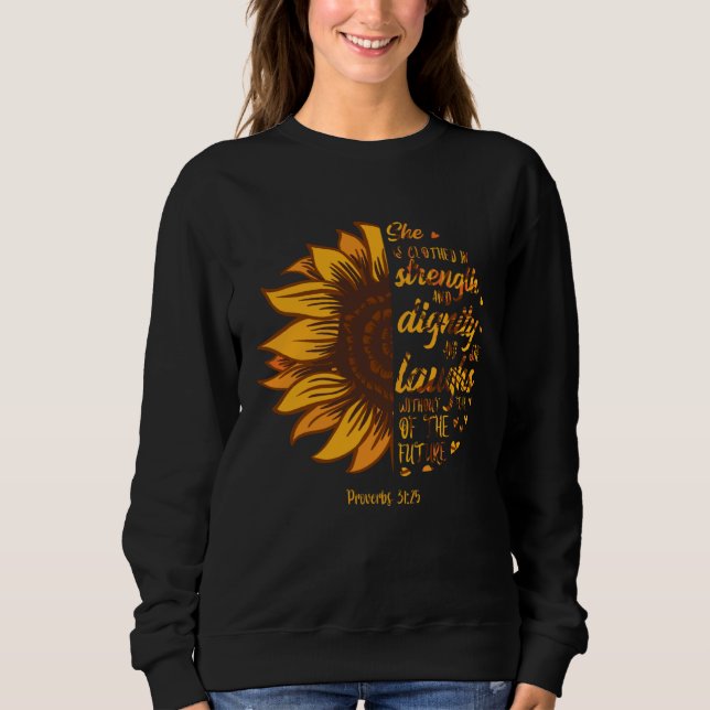 Christian Faith Love Sunflower Scripture Religious Sweatshirt (Vorderseite)