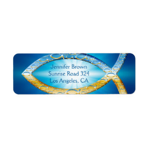 Christian Fish Étiquette de adresse