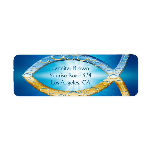 Christian Fish Étiquette de adresse (Devant)