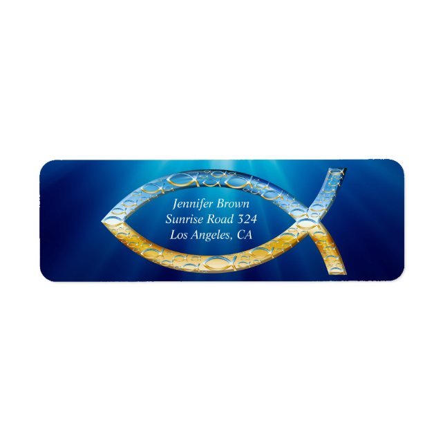 Christian Fish Étiquette de adresse (Devant)