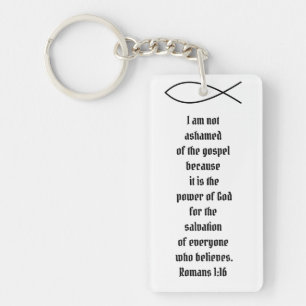 Christian Fish Romans 1:16 Lien Bible Personnalisé