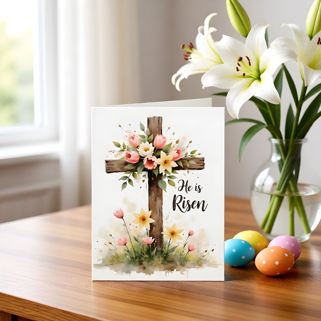 Christian Floral Easter Cross Blank Note Card (Von Creator hochgeladen)