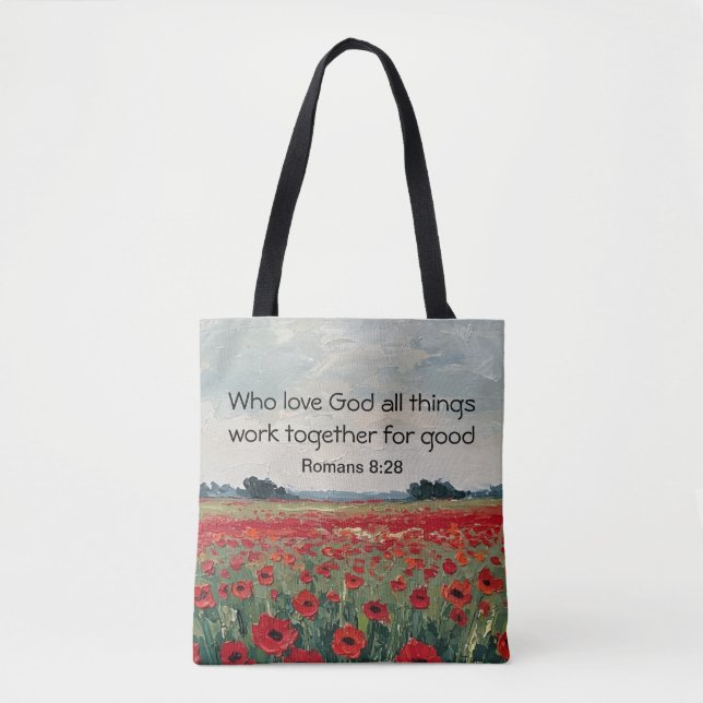 Christian Floral Inspirational Gift Tote Tasche (Vorderseite)