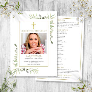 Christian Funeral Foliage Programme D'Ordre De Ser