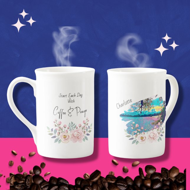Christian gift | coffee quote | floral | landscape prozellantasse (Von Creator hochgeladen)