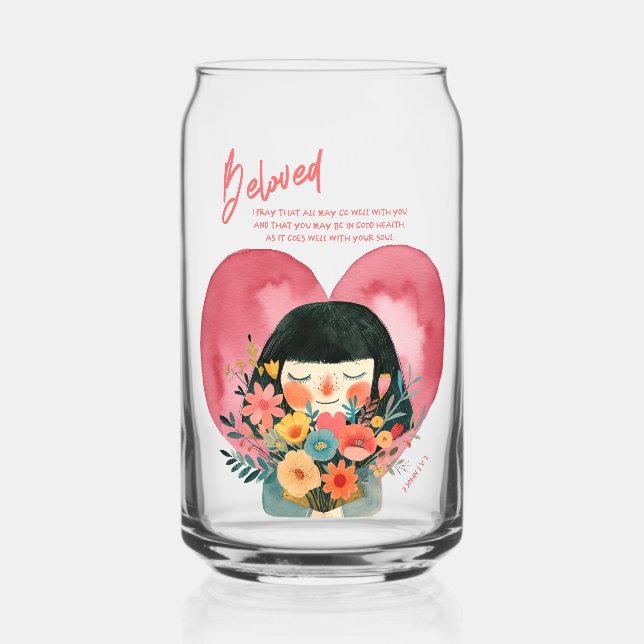Christian Gift glass with encouraging Bible Verse (Verso)