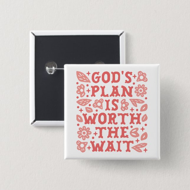 Christian girl quotes cute pink floral aesthetic button (Vorne & Hinten)