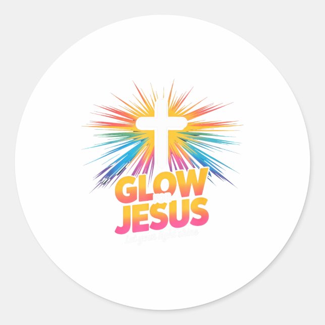 Christian Glow For Jesus Let Your Light Shine Fait Runder Aufkleber (Vorderseite)