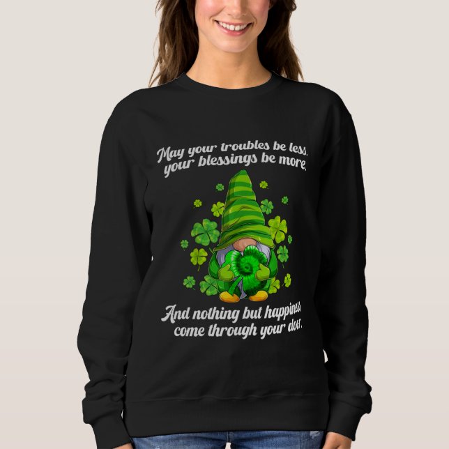 Christian Gnome St Patricks Day Irish Blessing Lep Sweatshirt (Vorderseite)