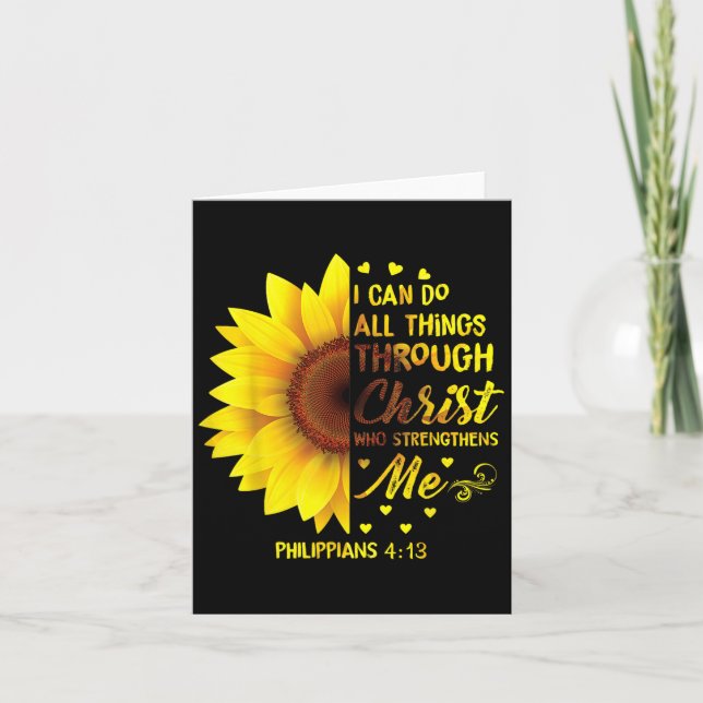 Christian I Can Do All Things Through Christ Bible Karte (Vorderseite)