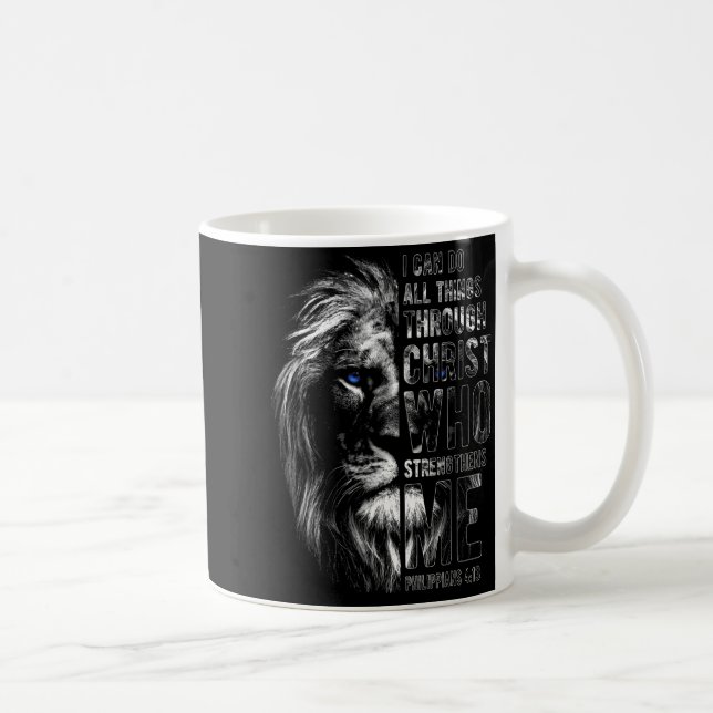 Christian I Can Do All Things Through Christ Lion  Kaffeetasse (Rechts)