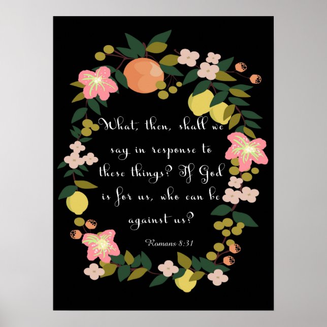 Christian inspirational Art - Romans 8:31 Poster (Vorne)