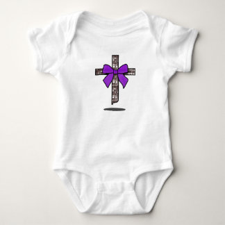 Christian Inspired Floating Cross Baby Strampler