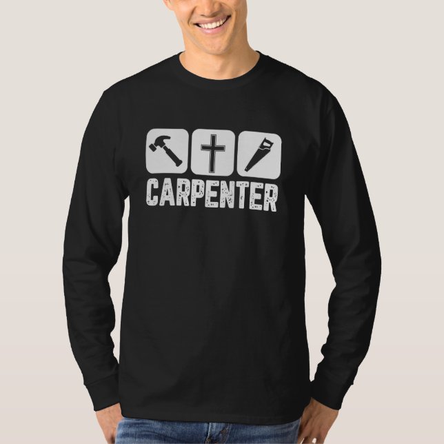 Christian Jesus Carpenter Carpentry Tools & Cross T-Shirt (Vorderseite)