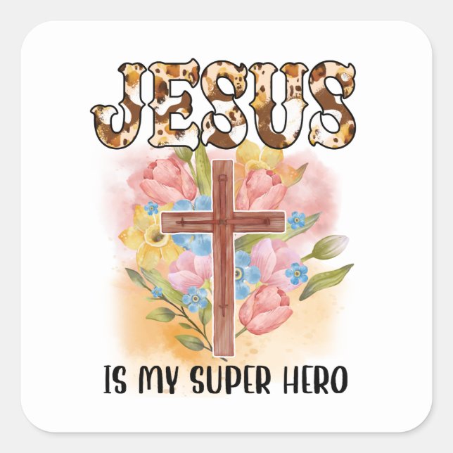 Christian Jesus God Customize Bible Verse Quadratischer Aufkleber (Vorderseite)