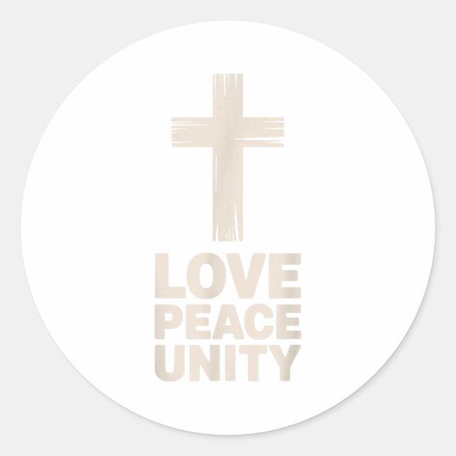 Christian Love Peace Unity Day  Runder Aufkleber (Vorderseite)