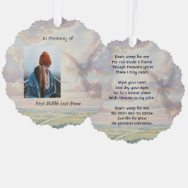 Christian Memorial Keepsake Angel Sky Clouds Ornament Karte