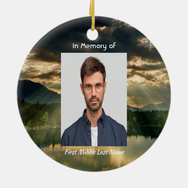 Christian Memorial Keepsake Beautiful Lake Beach Keramik Ornament (Hinten)