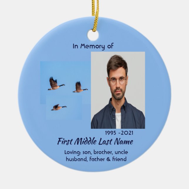 Christian Memorial Keepsake Canada Goose Outdoors Keramik Ornament (Vorne)