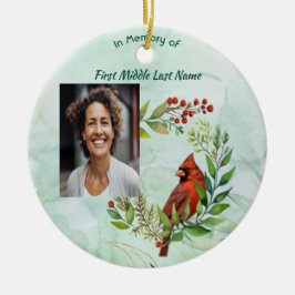 Christian Memorial keepsake Cardinal Bird Keramik Ornament
