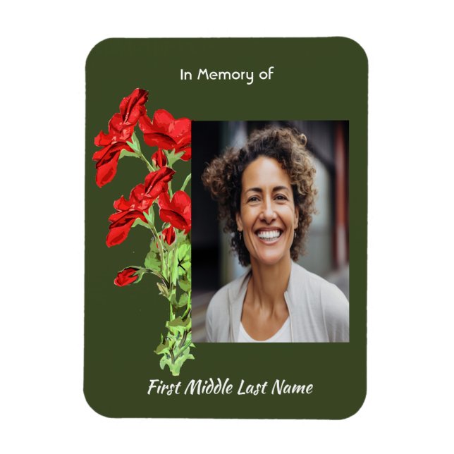 Christian Memorial Keepsake Geranium Flower Magnet (Vertikal)