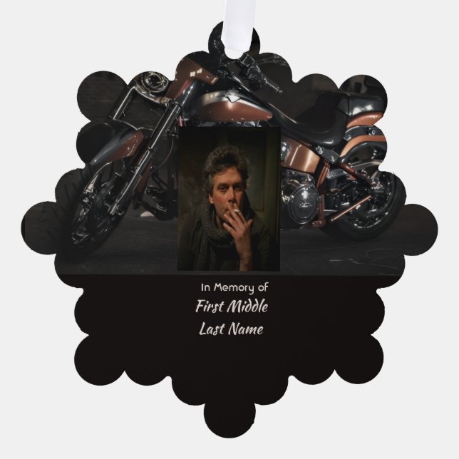 Christian Memorial Keepsake Motorcycle Biker Ornament Karte (Vorderseite)