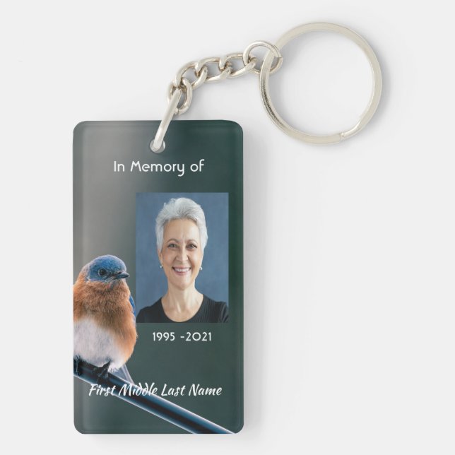 Christian Memorial Photo Bluebird Garden Bird  (Dos)