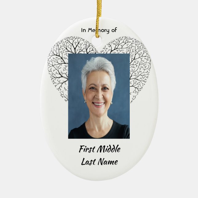 Christian Memorial  Tree of Life Heart Love Keramik Ornament (Vorne)
