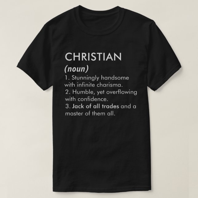 Christian name, Editable name, Custom name T-Shirt (Design vorne)