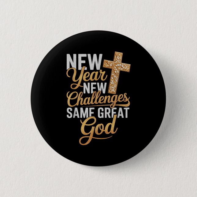 Christian New Years 2026 Happy New Year Same Great Button (Vorderseite)