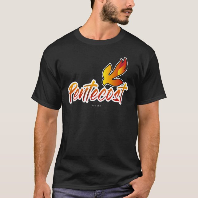 Christian Pentecost Acts 2 Holy Spirit Flame Taile T-Shirt (Vorderseite)