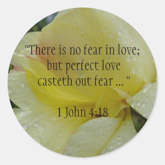 Christian Perfect Love Bible Verse Stickers Rose (Devant)