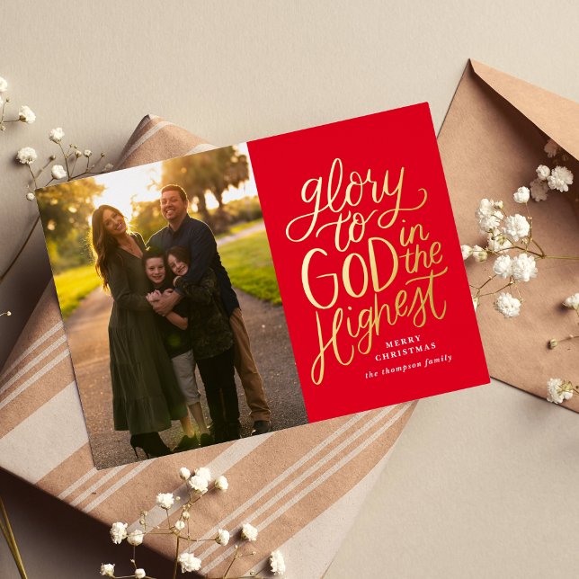 Christian Photo Cartes De Noël Gloire À Dieu Peau (Créateur téléchargé)