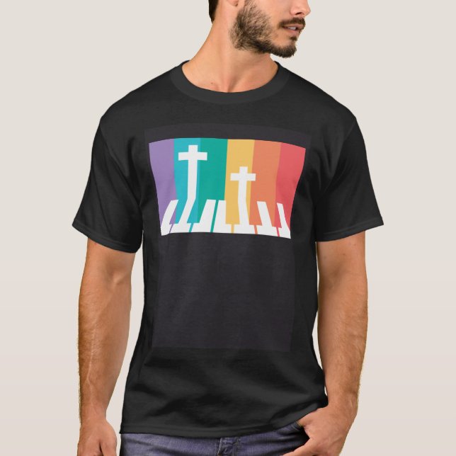 Christian Pianist Piano Player Religious Musician  T-Shirt (Vorderseite)