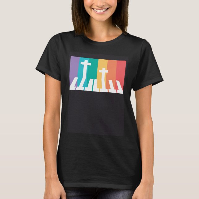 Christian Pianist Piano Player Religious Musician  T-Shirt (Vorderseite)