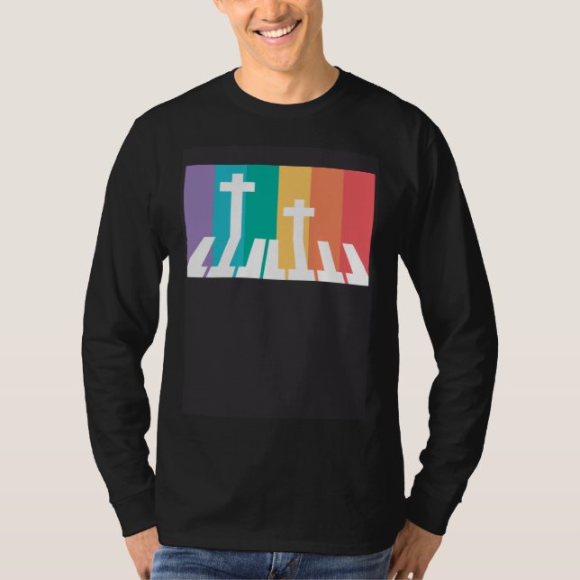 Christian Pianist Piano Player Religious Musician  T-Shirt (Vorderseite)