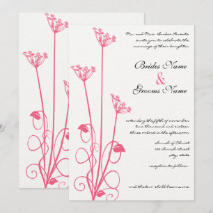 Christian Pink Fleur sauvage Faire-part de mariage