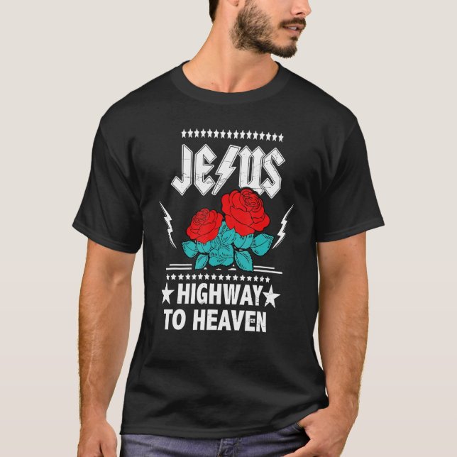 Christian Prayer Jesus Highway To Heaven Catholic  T-Shirt (Vorderseite)