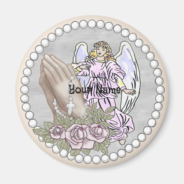 Christian Prier Rosary Angel Magnet (Devant)