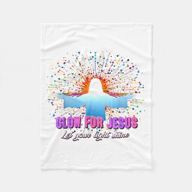 Christian Religious Glow For Jesus Let Your Light  Fleecedecke (Vorderseite)