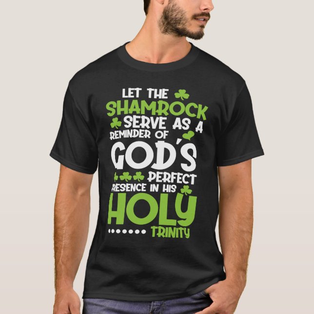 Christian St Patricks Day   Shamrock Holy Trinity T-Shirt (Vorderseite)