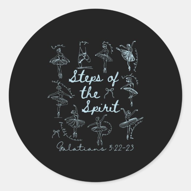 Christian Steps Of Srit Bible Verse Ballet Dancer  Runder Aufkleber (Vorderseite)