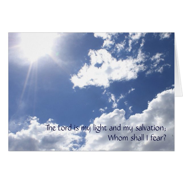 Christian Sunny Sky Psalms 27 Toute la carte d'occ (Devant horizontal)