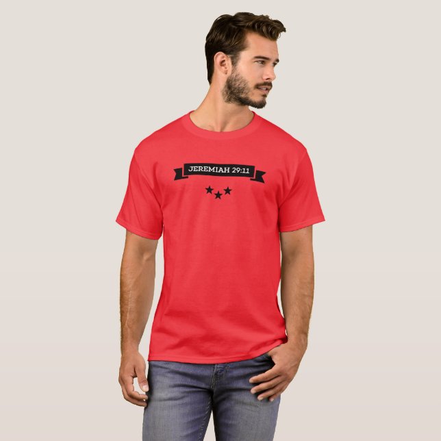 Christian Tee - T-shirt noir pour hommes (Devant entier)