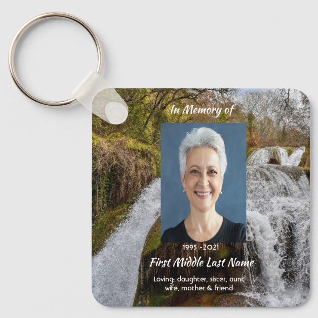 Christian Waterfall Landscape  Memorial Keepsake  Schlüsselanhänger (Vorderseite)