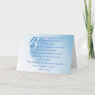 Christian Wedding Invitation - Blue - Mark 10:6-9 Einladung